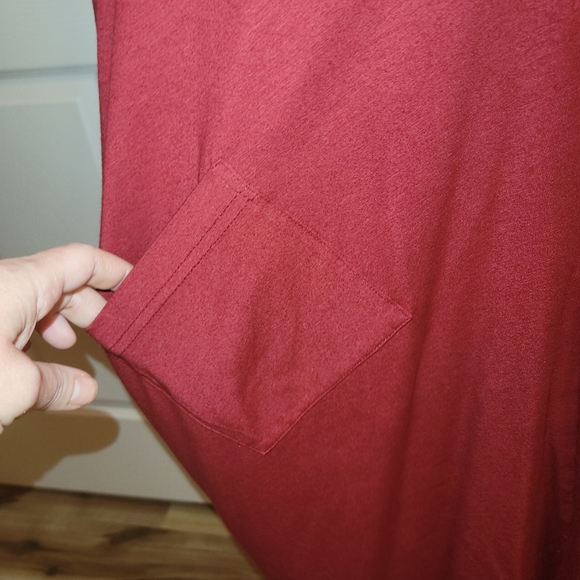 Bryn Walker Burgundy Oversized Tunic Bamboo Organic Cotton Top - Picture 7 of 13